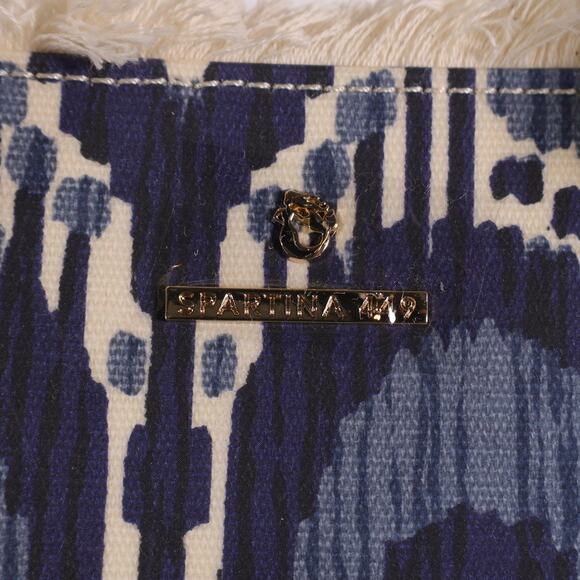 Spartina 449 Moonglade Boho Beach Tote–Large Rope Handle Bag-Blue Ikat - NWT - Picture 6 of 6